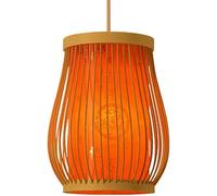 LNNSNE Basket Shade Chinese Style Wicker Parchment Light Fixture Kitchen Rattan Pendant Lamp, Chandelier