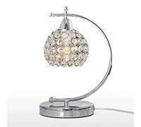 LNNSNE Bedside Bedroom Creative Gift Desk Hand-Made K9 Crystal Lamp Silver Table Lamps for Living Room