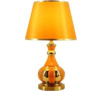 LNNSNE Bedside Ceramic Fabric Lampshade Desk Light Nightstand Lamp Eye Protection Table Lamps for Living Room (Color Large, Size : Dimmer Switch)