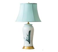 LNNSNE Bedside Chinese Ceramic Hand Painted Plum Glazed Desk Nightstand Lamp Bedroom Table Lamps For Living Room Color Push Button Size : 43 * 75c