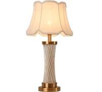 LNNSNE Bedside Crystal Glass with Fabric Shade Metal Base Desk Light Nightstand Lamp Eye Protection Table Lamps for Living Room