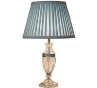 LNNSNE Bedside Crystal Retro Fabric Lampshade Desk Light Nightstand Lamp Table Lamps for Living Room (Color Push Button Switch, Size * 40cm)