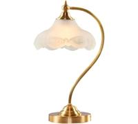 LNNSNE Bedside Metal Shape Glass Lampshade Push Button Desk Light Nightstand Lamp Table Lamps for Living Room