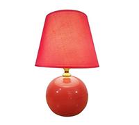 LNNSNE Bedside Nordic Ceramic Dimmable Fabric Lampshade Nightstand Desk Lamp Bedroom Table Lamps For Living Room Color Red Size : Dim