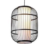 LNNSNE Black Cage Pendant Parchment Lamp Shade Farmhouse Wicker Rattan Basket Chandeliers Boho Light Fixtures Hollow Shape Ceiling Lights, Chandelier