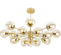 LNNSNE Boutique Decoration Gold Chandelier,Magic Bean Chandelier, Glass Globe Chandelier,Brass Plating Ceiling Light Fixture(8 Head)