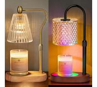 LNNSNE Candle Warmer Lamp with 7 Color Changing, Candle Warmer with Timer Dimmer Height Adjustable 2Bulbs, Chrstmas Gift for Mom