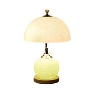 LNNSNE Carved Glass Bedside Hardware Base Nightstand Lamp Wedding Decor Bedroom Table Lamps For Living Room Color White Size 25 * 40