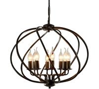 LNNSNE Ceiling Pendant Light, Country Retro Industrial Style - Personality Restaurant Bar Wrought Iron Candle Chandelier