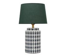 LNNSNE Ceramic Bedside Lamp with Fabric Shade - Small Size, Versatile for Living Room and Bedroom
