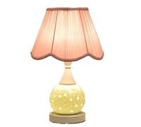 LNNSNE Ceramic Fabric Lampshade Iron Base Bedside Dual Light Control Nightstand Lamp Bedroom Table Lamps For Living Room Color Beige Size : Butt