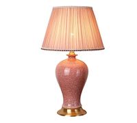 LNNSNE Ceramic Pink Crystal Glazed Bedroom Bedside Lamp Table Lamps For Living Room Color Remote Control Size 30 * 52cm
