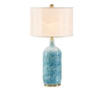 LNNSNE Compact Ceramic Lamp for Living Room - Minimalist with Fabric Shade