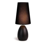 LNNSNE Compact Iron Bedside Lamp with Velvet Fabric Shade for Living Room and Bedroom - Black