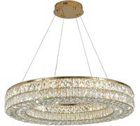 LNNSNE Crystal Ring Pendant Light Stainless Steel Ceiling Lamp Hanging Lights Compatible with Bedroom Living Dining Room, Chandelier