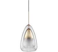 LNNSNE Double-Layer Glass Shade Pendant Hanging Lamp Fixtures with High Light Transmission, Chandelier