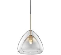 LNNSNE Double-Layer Glass Shade Pendant Hanging Lamp Fixtures with High Light Transmission, Chandelier