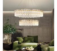 LNNSNE Embossed Glass European Chandeliers for Bedroom Cottage Lights Hanging Lamps Villa Home Luxury Round Luster, Pendant Light
