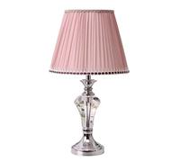 LNNSNE European Bedroom Crystal Metal Warm Creative Princess Bedside Lamp Minimalist Style Table Lamps For Living Room Color Pink Size : Dimme