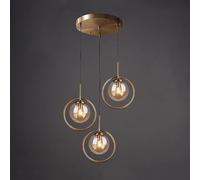 LNNSNE Glass Shade Hanging Pendant Light Lamp Fixture Industrial V-intage Loft Kitchen Bar Fittings Ceiling Lights Chandelier