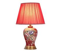 LNNSNE Hand-Painted Flower Ceramic Night Lamp for Living Room Bedside Table
