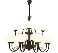 LNNSNE Industrial Pendant Matte Glass Globe Ceiling Light Fixture, Chandelier