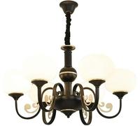 LNNSNE Industrial Pendant Matte Glass Globe Ceiling Light Fixture, Chandelier