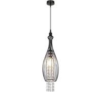 LNNSNE Iron Art Crystal Pendant American Style Hanging Lamps Retro Ceiling Lamp with -15.76 Inches High - Illumination Lights Fixture, Chandelier