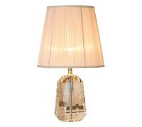 LNNSNE K9 Crystal Nordic Light Luxury Nightstand Fabric Lampshade Bedside Lamp Bedroom Table Lamps For Living Room Color White Size 30 * 50cm