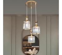 LNNSNE Lamp, Crystal Ceiling Hanging Fixtures,3 Lights Metal Farmhouse Chandelier