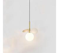 LNNSNE Leaf Minimalist Bedside Glass Small Pendant Light Personalized Window Cafe Milk Tea, Chandelier