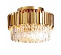 LNNSNE Luxury Living Room Crystal Gold Round Lamp Home Indoor Fixtures, Chandelier