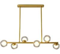 LNNSNE Mid Century Chandeliers Over Table Linear Hanging Pendant Light with Milky White Glass Globe Lampshade, Chandelier