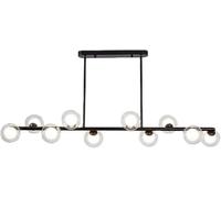 LNNSNE Mid Century Chandeliers Over Table Linear Hanging Pendant Light with Milky White Glass Globe Lampshade, Chandelier