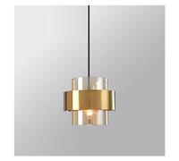 LNNSNE Mid Century Glass Pendant Light Kitchen Island Ceiling Hanging Lamp Amber Grey Gold Farmhouse Chandelier