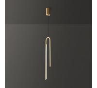 LNNSNE Minimalist Brass Pendant Dimmable Home Bedroom Bedside Suspended Light Fixture, Chandelier