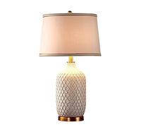 LNNSNE Nordic Creative Bedroom Lamp, Fabric Lampshade Bedside Desk Lamp Table Lamps For Living Room Color Push Button Switch
