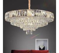 LNNSNE Nordic Luxury Clear Crystal Chandelier Home Decoration Living Room Long Hanging Over Dining Lamps, Pendant Light
