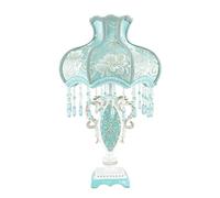 LNNSNE Resin with Fabric Lampshade Elegant Bedside Desk Lamp Reading Night Light Family Bedroom Table Lamps For Living Room Color Push Button Switch