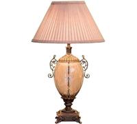 LNNSNE Rustic with Fabric Lampshade Bedside Glass Body Nightstand Lamp Metal Base Eye Protection Table Lamps for Living Room (Color : Dimmer Switch)