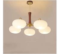 LNNSNE Semi-Flush Mount Ceiling Mid-Century Milk Glass Farmhouse Rustic Hanging Pendant Light, Chandelier