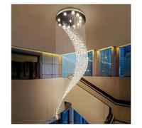 LNNSNE Staircase Luxury Spiral Hall Living Dining Room Hanging Wire Crystal Lamps, Chandelier