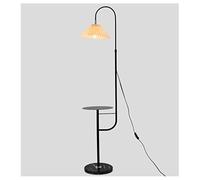 LNNSNE Standing Floor Lamp with Pleated Fabric Shade for Bedroom and Living Room