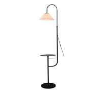 LNNSNE Standing Floor Lamp with Pleated Fabric Shade for Bedroom and Living Room