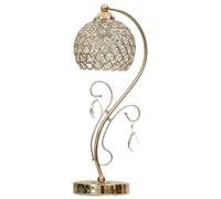 LNNSNE Stunning Gold Crystal Lamp for Living Room (Size: High x 15cm Diameter)