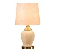 LNNSNE Stunning Ice Crack Ceramic Bedside Lamp with Flocking Fabric Shade for Living Room, Bedroom, or Study Compact Size & Easy to Install