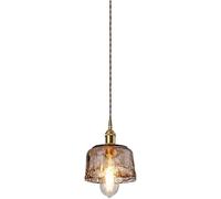 LNNSNE V-intage Farmhouse Pendant Light Hammered Glass Lampshade Compatible with Dining Room Kitchen Island, Chandelier