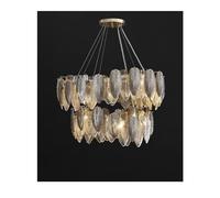 LNNSNE V-intage Swan Stainless Steel Glass Tone Hanging Fixtures Restaurant Pendant Chandelier