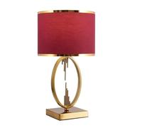 LNNSNE Vintage Farmhouse Metal Bedside Lamp with Elegant Fabric Shade - Living Room Decoration