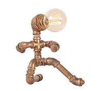 LNNSNE Vintage Retro Industrial Iron Water Pipes Desk Bedside Nightstand Bedroom Office Study Lamp Table Lamps for Living Room (Size : B)